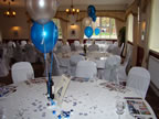 Pyewipe Inn, White Chair Cover Silver Organza Sash